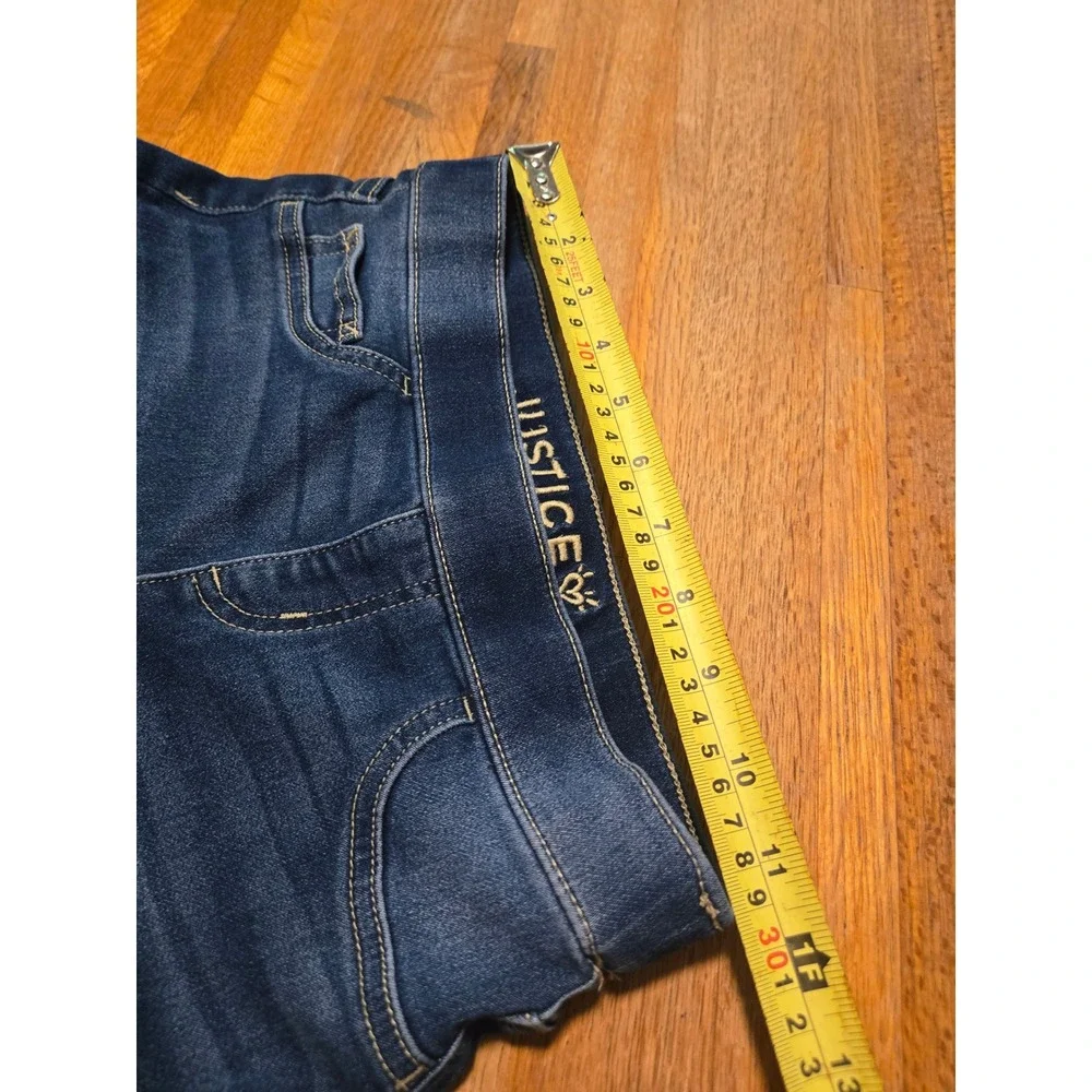 Justice Girls 14 Slim Blue Denim‎ Medium Wash Pull On Stretch Jeggings Jeans